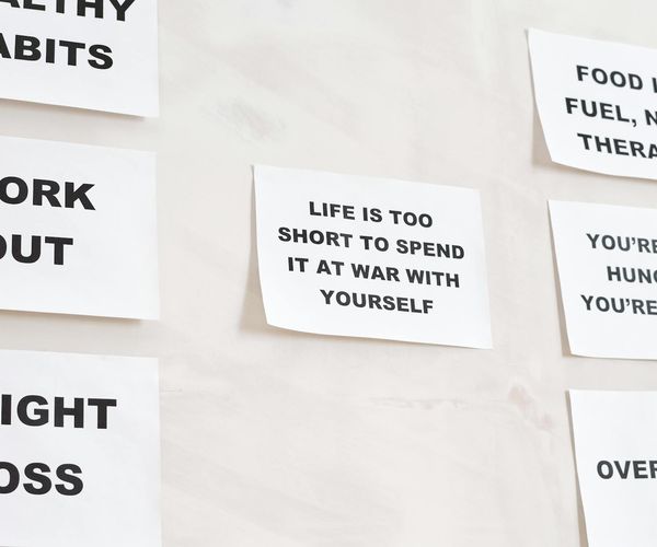 Graphic showing various positive life improvements from regular habit